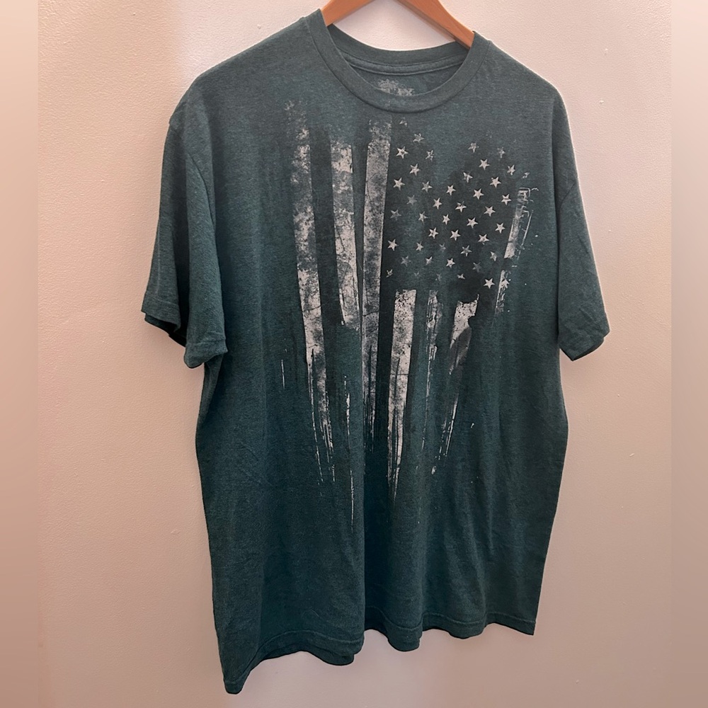 Helix Teal American Flag Men’s Tshirt XL